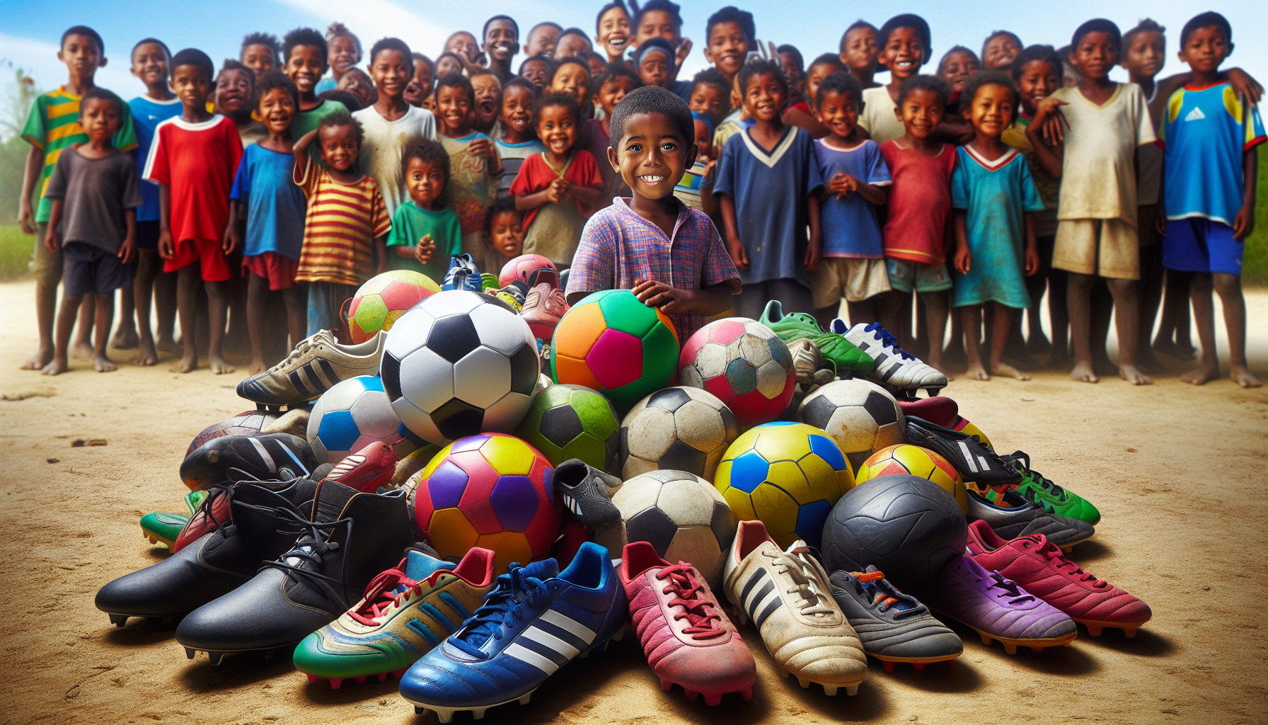 participez à notre collecte exceptionnelle pour offrir des crampons, maillots et ballons aux enfants malgaches. ensemble, faisons briller leurs rêves et leur passion pour le football !