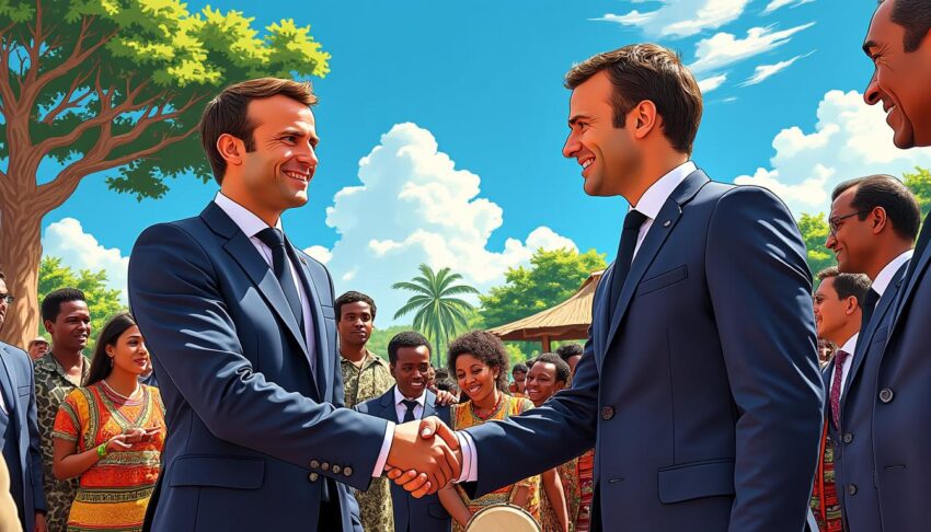 emmanuel macron entame une visite historique de deux jours à madagascar, le premier déplacement d'un président français sur l'île en 20 ans. découvrez les enjeux diplomatiques et économiques de cette rencontre significative, ainsi que les perspectives de coopération entre la france et madagascar.