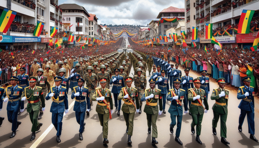 assistez au grand défilé militaire à antananarivo, un événement mémorable qui honore les 65 ans d'indépendance de madagascar. plongez dans l'histoire et la culture malgaches à travers des performances spectaculaires et des démonstrations militaires impressionnantes.